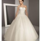 Ball Gown Strapless Floor Length Satin wedding dress for brides 2010 style(WDE0047)