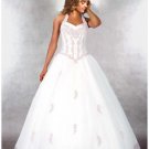 Ball Gown Halter Top Floor Length Satin wedding dress for brides 2010 style(WDA0318)
