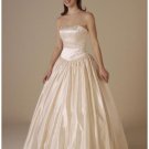 Ball Gown Strapless Floor Length Satin wedding dress for brides 2010 style(WDA0315)