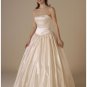 Ball Gown Strapless Floor Length Satin wedding dress for brides 2010 style(WDA0315)