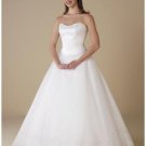 Ball Gown Strapless Floor Length Organza wedding dress for brides 2010 style(WDA0314)