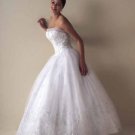 Ball Gown Strapless Floor Length Satin wedding dress for brides 2010 style(WDA0313)