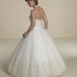 Ball Gown Halter Top Floor Length Satin Lace wedding dress for brides 2010 style(WDA0311)