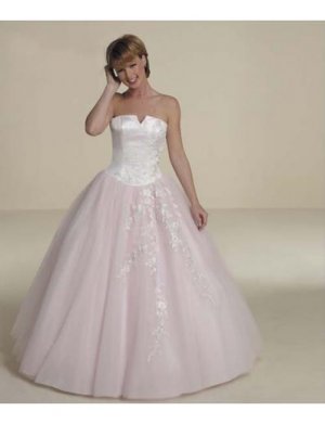 Ball Gown Strapless Floor Length Satin wedding dress for brides 2010 style(WDA0310)