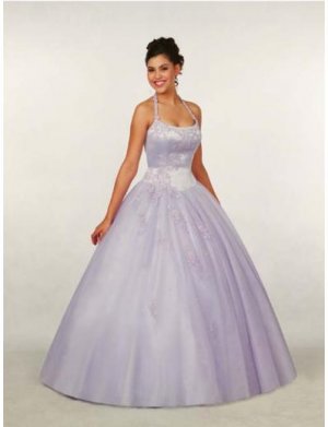 Ball Gown Halter Top Floor Length Satin wedding dress for brides 2010 style(WDA0321)
