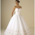 Ball Gown Strapless Floor Length Organza wedding dress for brides 2010 style(WDA0328)