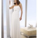 Column/Sheath Strapless Brush Train Chiffon wedding dress for brides 2010 style(WDE0144)