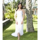 Column/Sheath Strapless Tea-length Train Satin wedding dress for brides 2010 style(WD0018)