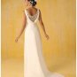 Column/Sheath V-neck Chapel train Satin wedding dress for brides 2010 style(WDA0337)