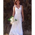 Empire V-Neck Sweep Train Satin wedding dress for brides 2010 style(WD0023)