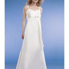 Empire Spaghetti straps Sweep train Satin wedding dress for brides 2010 Style(WED0066)
