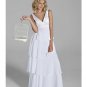 Empire V-neck Tea-length Chiffon wedding dress(WEDS0024)
