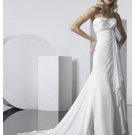 Empire Strapless Chapel Train Chiffon wedding dress for brides 2010 style(ASM3279)