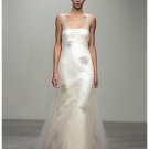 Empire Square Chapel train Satin wedding dress for brides 2010 style(WDA0549)