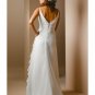 Empire Spaghetti straps V-neck Chapel train Chiffon wedding dress for brides 2010 style(WDA1413)