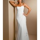 Empire Strapless Cathedral train Satin wedding dress for brides 2010 style(WDA1415)