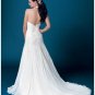 Empire Halter top Chapel train Satin wedding dress for brides 2010 style(WDA1433)
