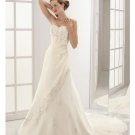 A-Line/Princess Strapless Chapel Train Chiffon wedding dress for brides 2010 style(WDE0085)