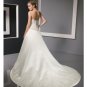 A-Line/Princess Strapless Chapel Train Satin wedding dress for brides 2010 style(WDE0089)