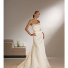 A-Line/Princess Strapless Chapel Train Satin wedding dress for brides 2010 Style(WDS0081)
