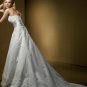 A-Line/Princess Strapless Chapel Train Organza wedding dress for brides 2010 style(WDE0071)