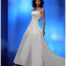 A-Line/Princess Strapless Chapel Train Satin wedding dress for brides 2010 Style(WDS0107)