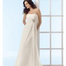 A-Line/Princess Strapless Brush Train Chiffon wedding dress for brides 2010 style(WDE0141)