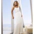 A-Line/Princess Strapless Brush Train Chiffon wedding dress for brides 2010 style(WDE0147)