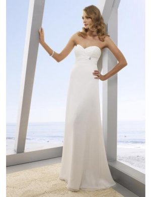 A-Line/Princess Sweetheart Brush Train Chiffon wedding dress for brides 2010 style(WDE0149)