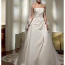 A-Line/Princess Strapless Chapel Train Satin wedding dress for brides 2010 Style(WDS0221)
