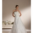 A-Line/Princess Strapless Chapel Train Organza wedding dress for brides 2010 Style(WDS0232)