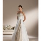 A-Line/Princess Strapless Chapel Train Satin wedding dress for brides 2010 Style(WDS0233)