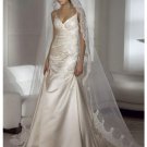A-Line/Princess V-neck Chapel Train Satin wedding dress for brides 2010 Style(WDS0219)