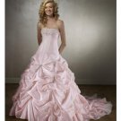 A-Line/Princess Strapless Chapel Train Taffeta wedding dress for brides 2010 style(WDE0133)