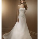 A-Line/Princess Strapless Chapel Train Satin wedding dress for brides 2010 style(WDE0121)