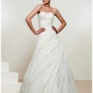A-Line/Princess Strapless Chapel Train Satin wedding dress for brides 2010 Style(WDS0108)
