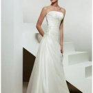 A-Line/Princess Strapless Chapel Train Satin wedding dress for brides 2010 Style(WDS0104)