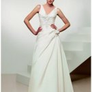 A-Line/Princess V-neck Chapel Train Satin wedding dress for brides 2010 Style(WDS0105)