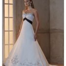 A-Line/Princess Strapless Chapel Train Satin wedding dress for brides 2010 Style(WDS0200)