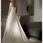 A-Line/Princess Strapless Chapel Train Satin wedding dress for brides 2010 Style(WDS0058)