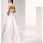 A-Line/Princess Strapless Chapel Train Satin wedding dress for brides 2010 Style(WDS0033)