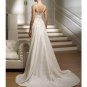 A-Line/Princess V-neck Chapel Train Satin wedding dress for brides 2010 Style(WDS0048)