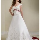 A-Line/Princess V-neck Chapel Train Satin wedding dress for brides 2010 Style(WDS0027)