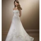 A-Line/Princess Strapless Chapel Train Satin wedding dress for brides 2010 Style(WDS0031)