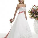 A-Line/Princess Strapless Chapel Train Satin wedding dress for brides 2010 Style(WDS0032)