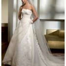 A-Line/Princess Strapless Chapel Train Satin wedding dress for brides 2010 Style(WDS0056)