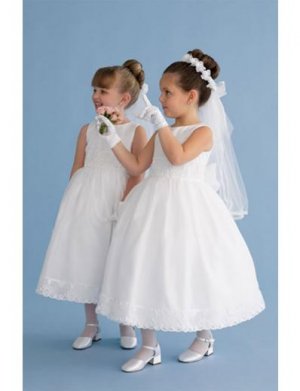 A-line Round-Neck Knee-Length Satin Flower Girl Dress new style(FGD0109)