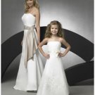 A-line Spaghetti Straps Tea-length Satin Flower girls Dress new style(FGD0069)