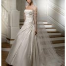 A-Line/Princess Strapless Chapel Train Satin wedding dress for brides new Style(WDS0053)