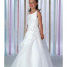 A-Line Round-neck Floor- Length Organza Flower girls Dress 2010 Style(FGD0019)